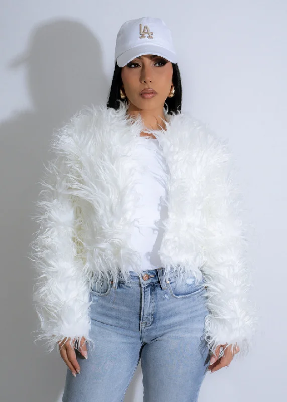 HDJ27948P - FAUX SHAGGY FUR JACKET