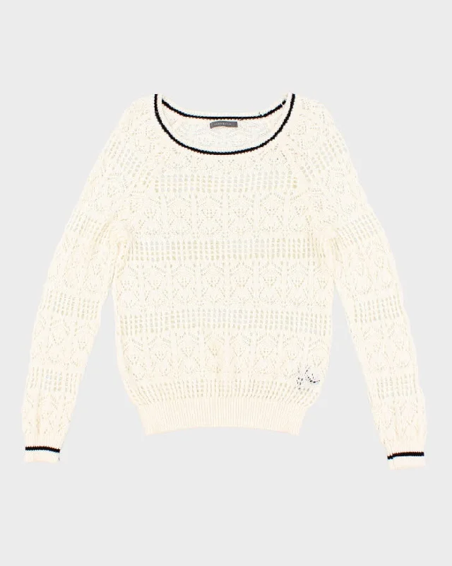 Woman's Cream macramé style Knit Jumper - M