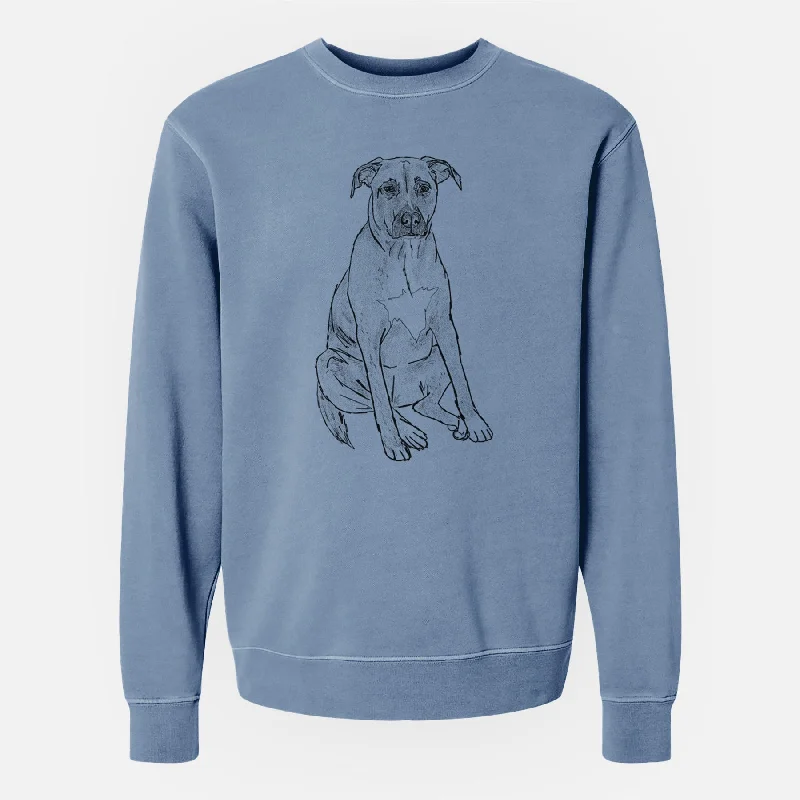 Doodled Riley the Mixed Breed - Unisex Pigment Dyed Crew Sweatshirt