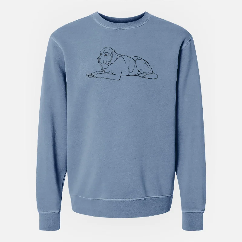 Doodled Mr. Stone the Mixed Breed - Unisex Pigment Dyed Crew Sweatshirt