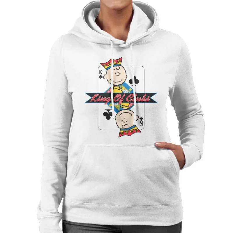 Peanuts Charlie Brown King Of Clubs Women's Hooded Sweatshirt